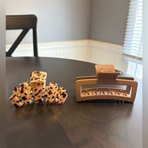 Large hair clips - one is Teleties brand